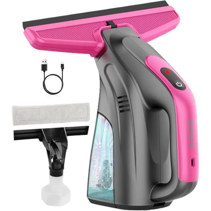 Ezere ClearView Şarjlı Cam Temizleyici Silme Makinesi Mikrofiber Başlıklı