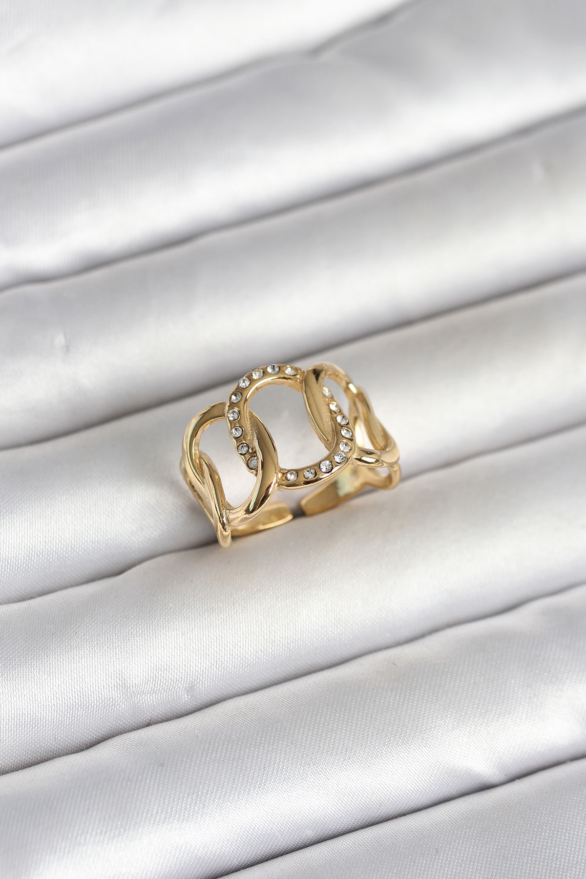 316L Çelik Gold Renk Samanyolu Model Kadın Yüzük 5886