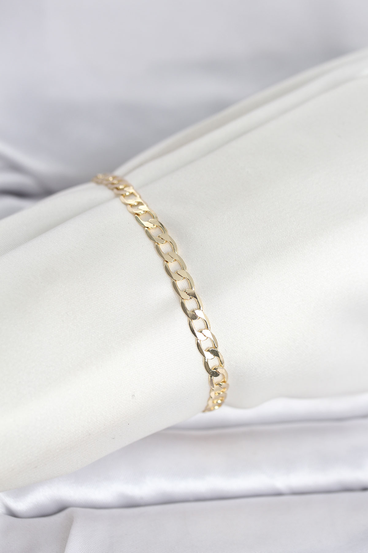 CM 14K Gold Renk Halka Zincir Model Kadın Bileklik 5886