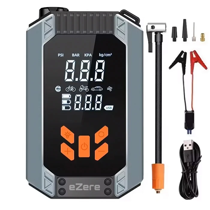 EZERE ST-9632D Taşınabilir Araç Lastik Şişirme Ve Starter Akü Takviye Seti