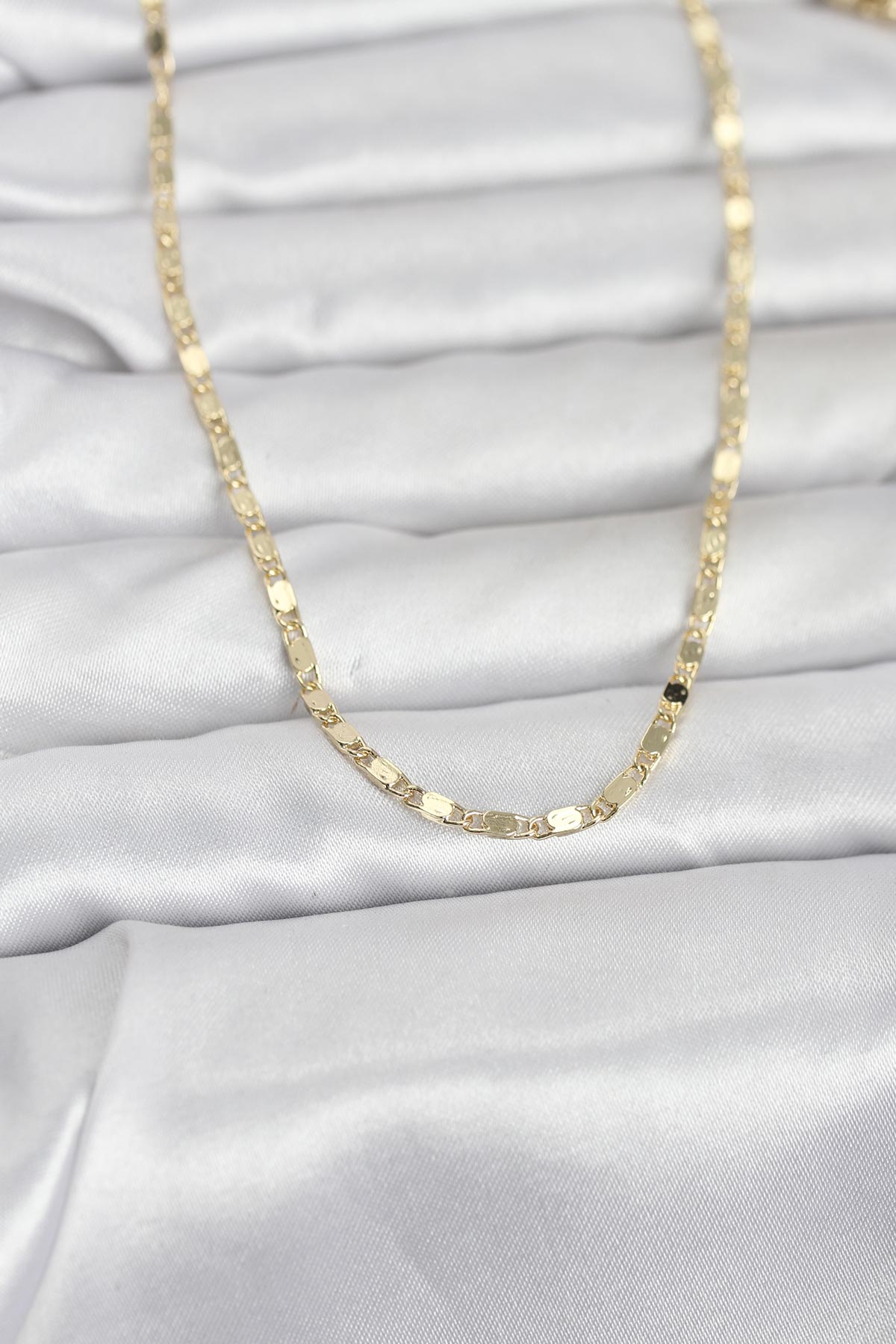 CM 14K Gold Renk Ezme Zincir 60 cm Kadın Kolye 5886