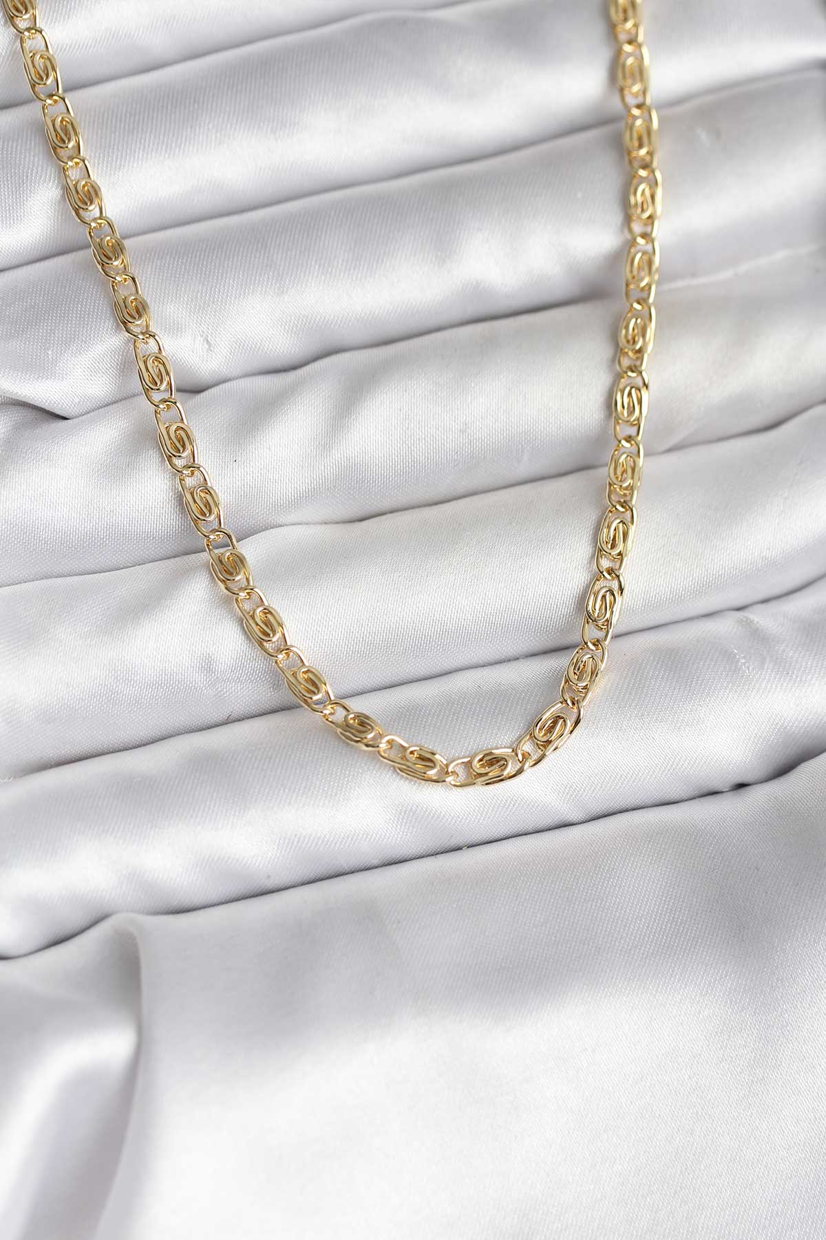 14K Gold Renk Kaplama Zincir Model CM Kadın Kolye 5886