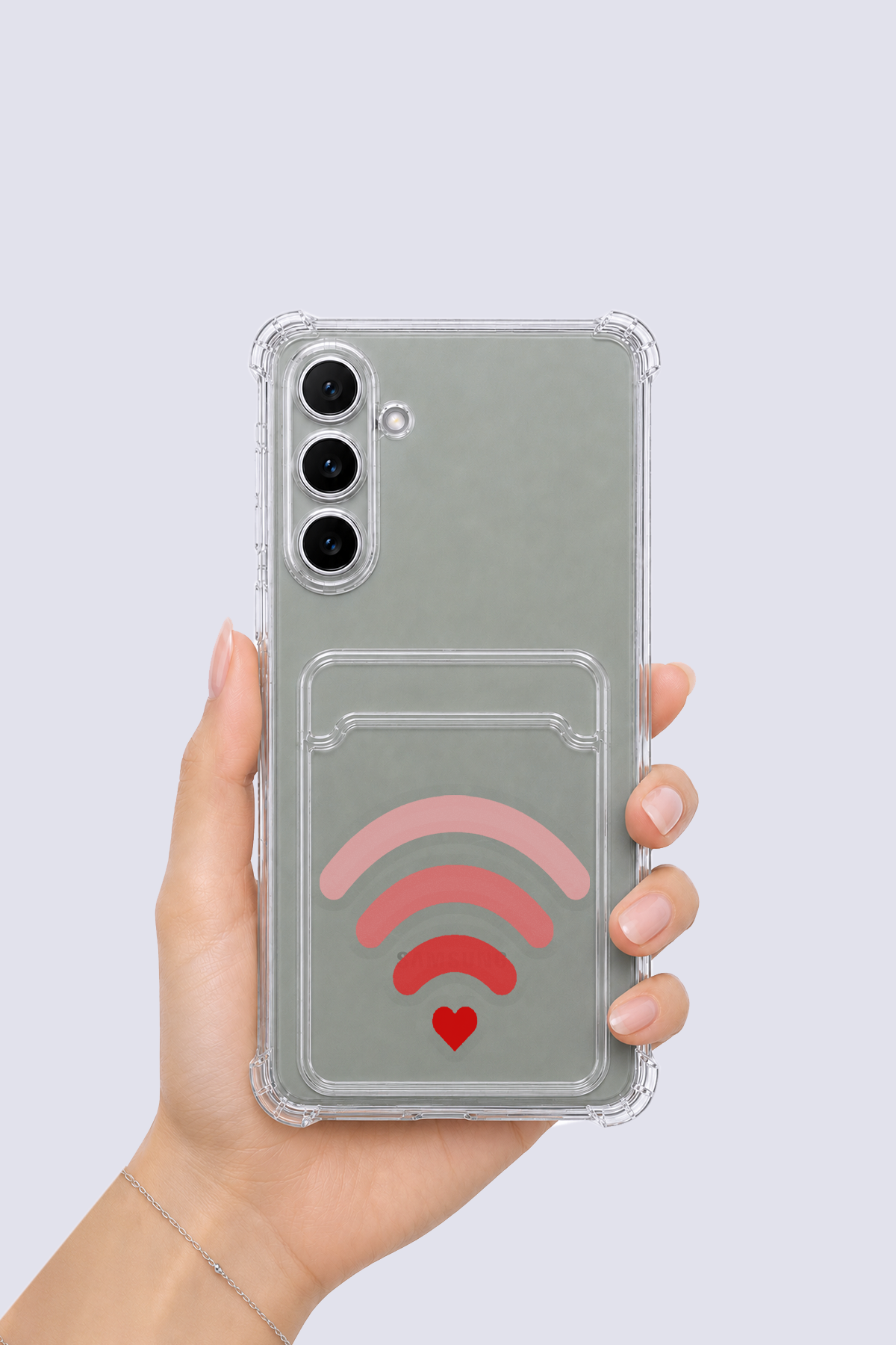 Samsung Galaxy A54 Kartlıklı Aşk Sinyali Desenli Kılıf