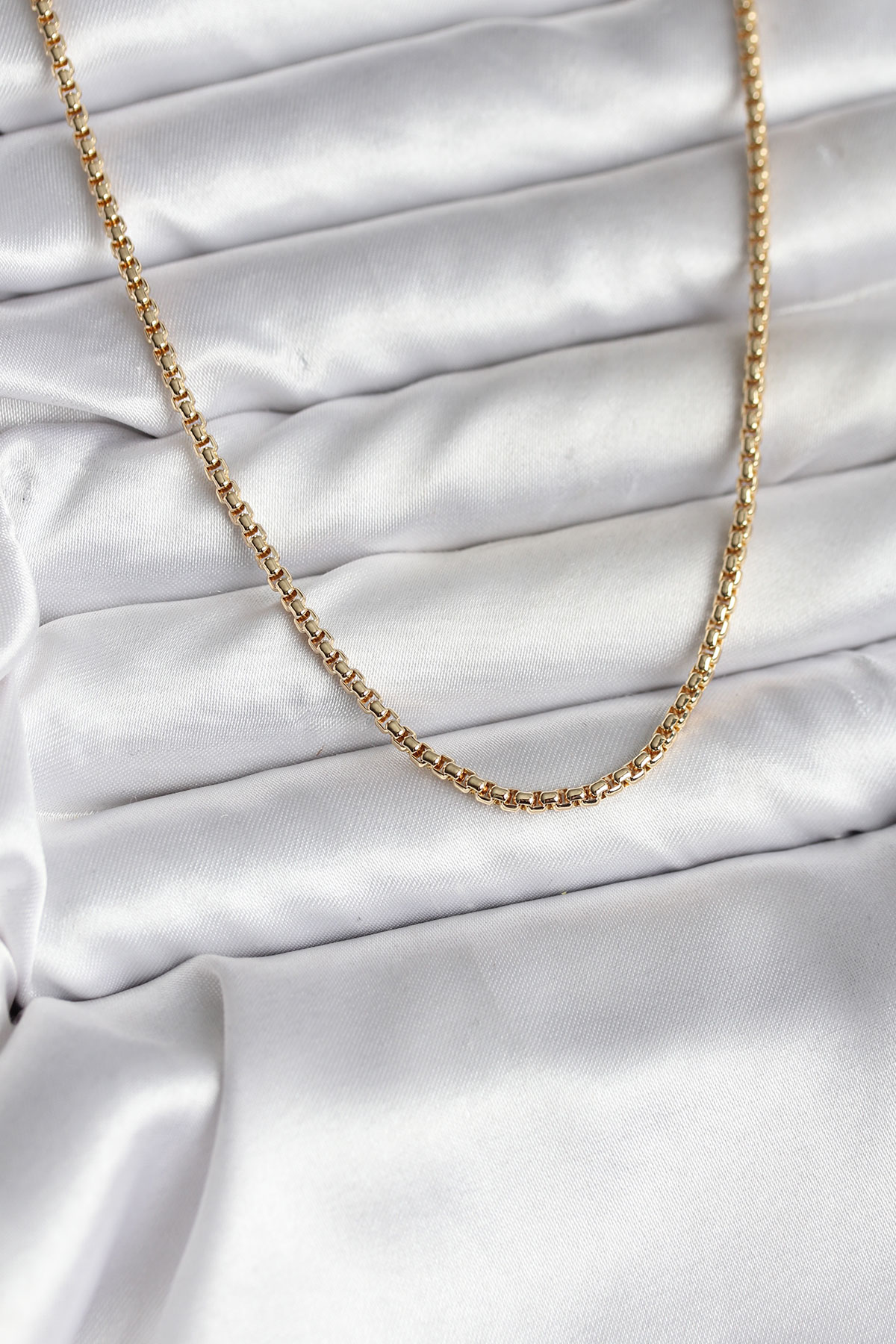 14K Gold Renk Kaplama Zincir Model CM Kadın Kolye 5886