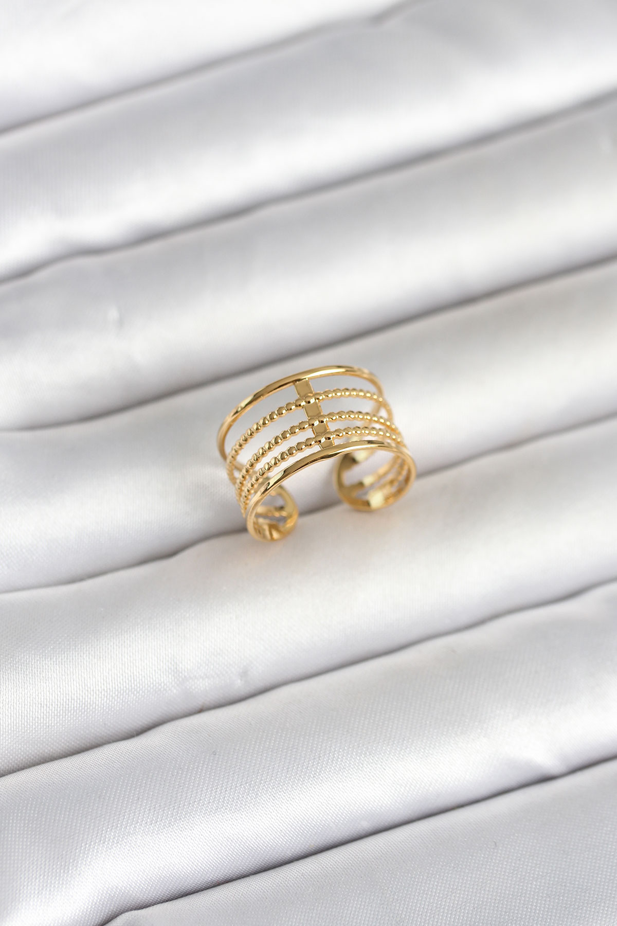 316L Çelik Gold Renk Vintage Model Kadın Yüzük 5886