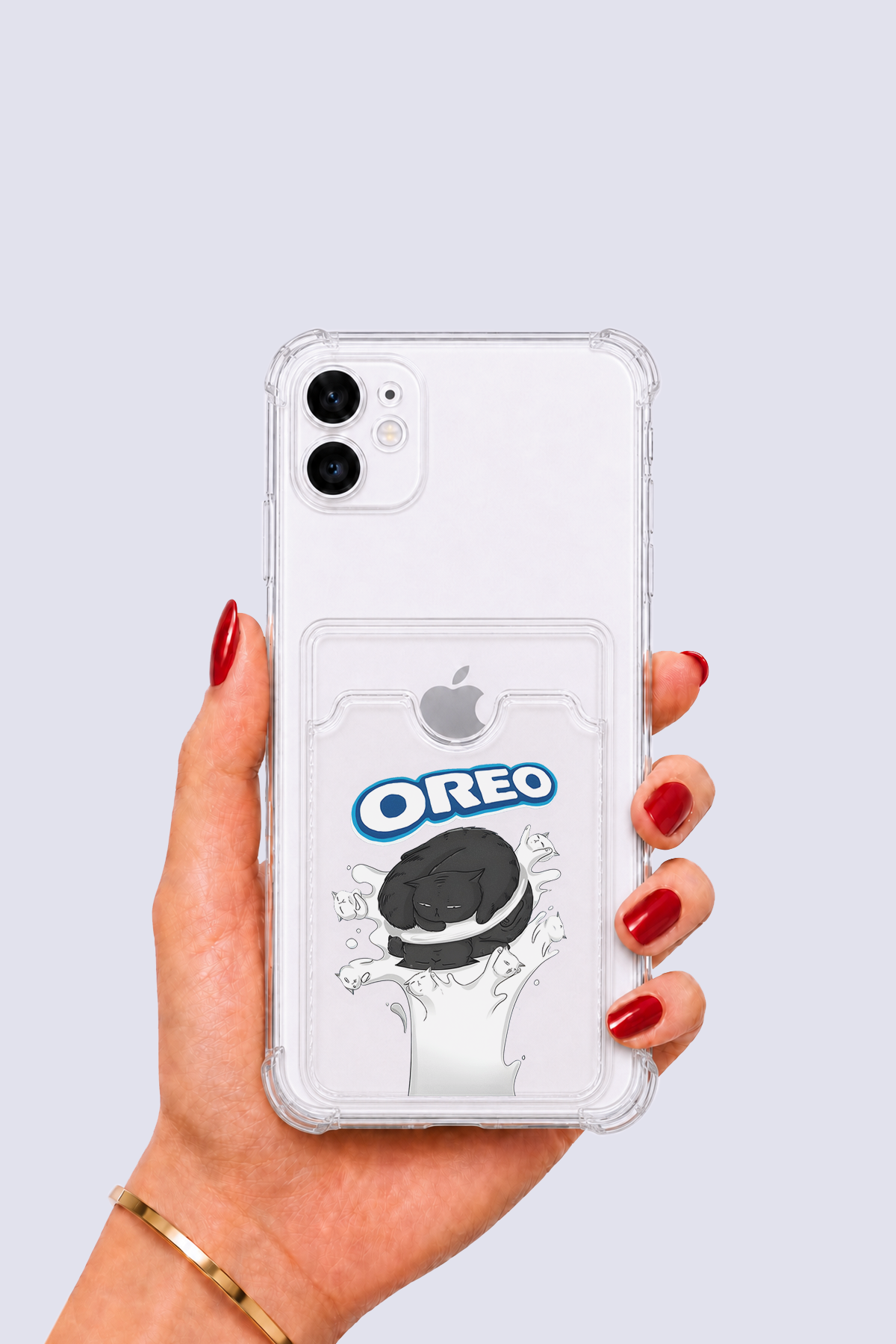 iPhone 11 Kartlıklı OREO Desenli Kılıf