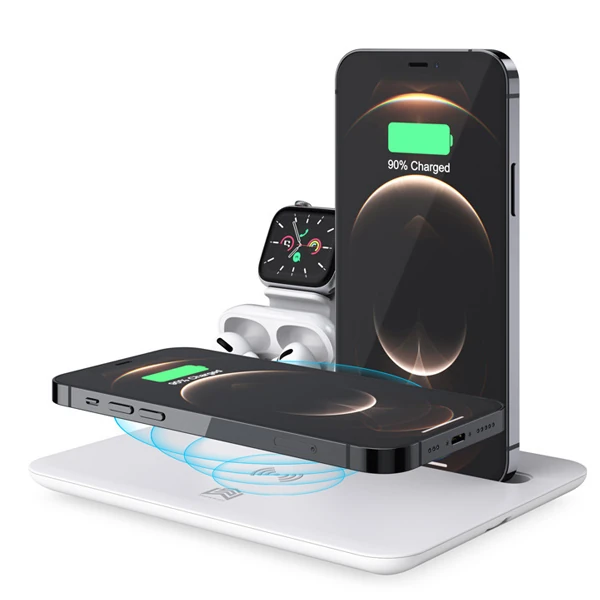 ALLY 4 in1 15W Kablosuz Hızlı Şarj Standı İPhone+İwatch+AirPods Pro Wireless