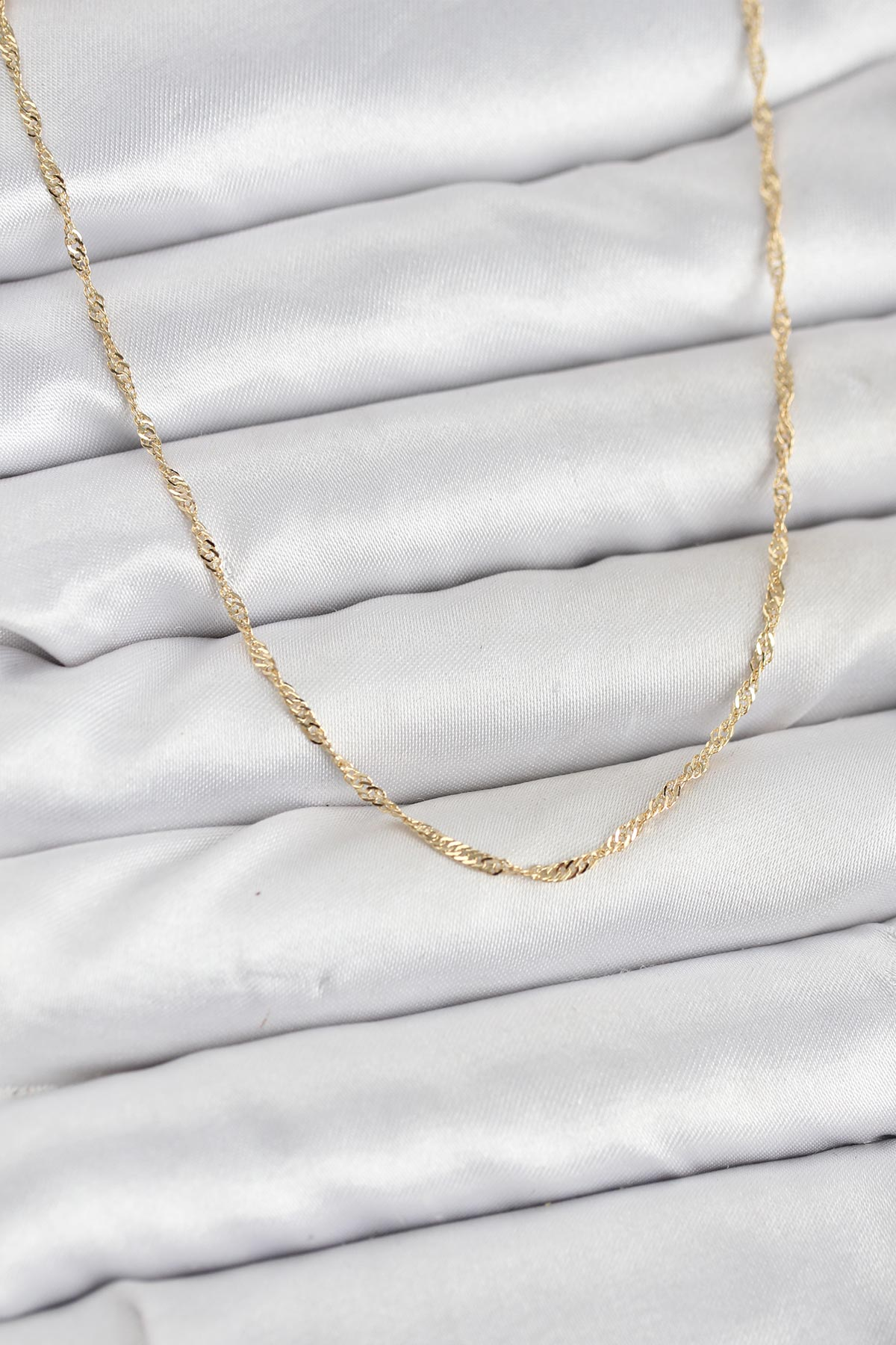 CM 14K Gold Renk Pirinç Ezme Burgu Model Kadın Kolye 5886