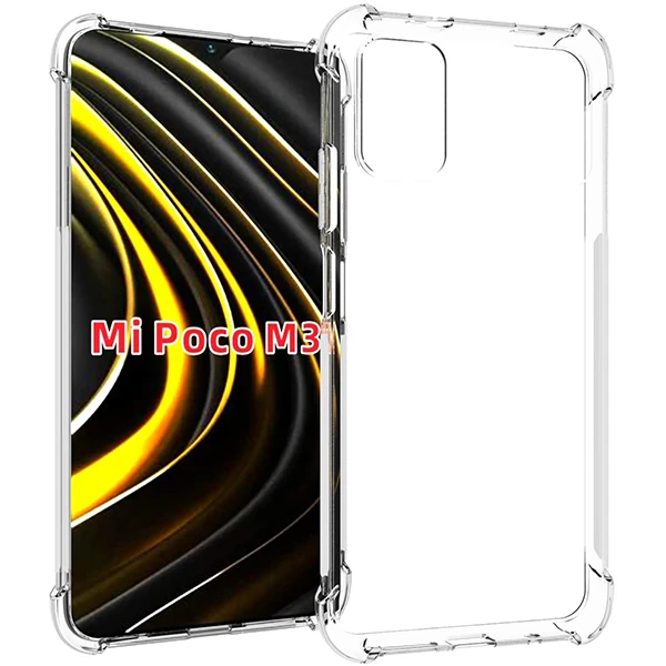 Xiaomi POCO M3 Kamera Korumalı Shockproof Darbe Emici Silikon Kılıf