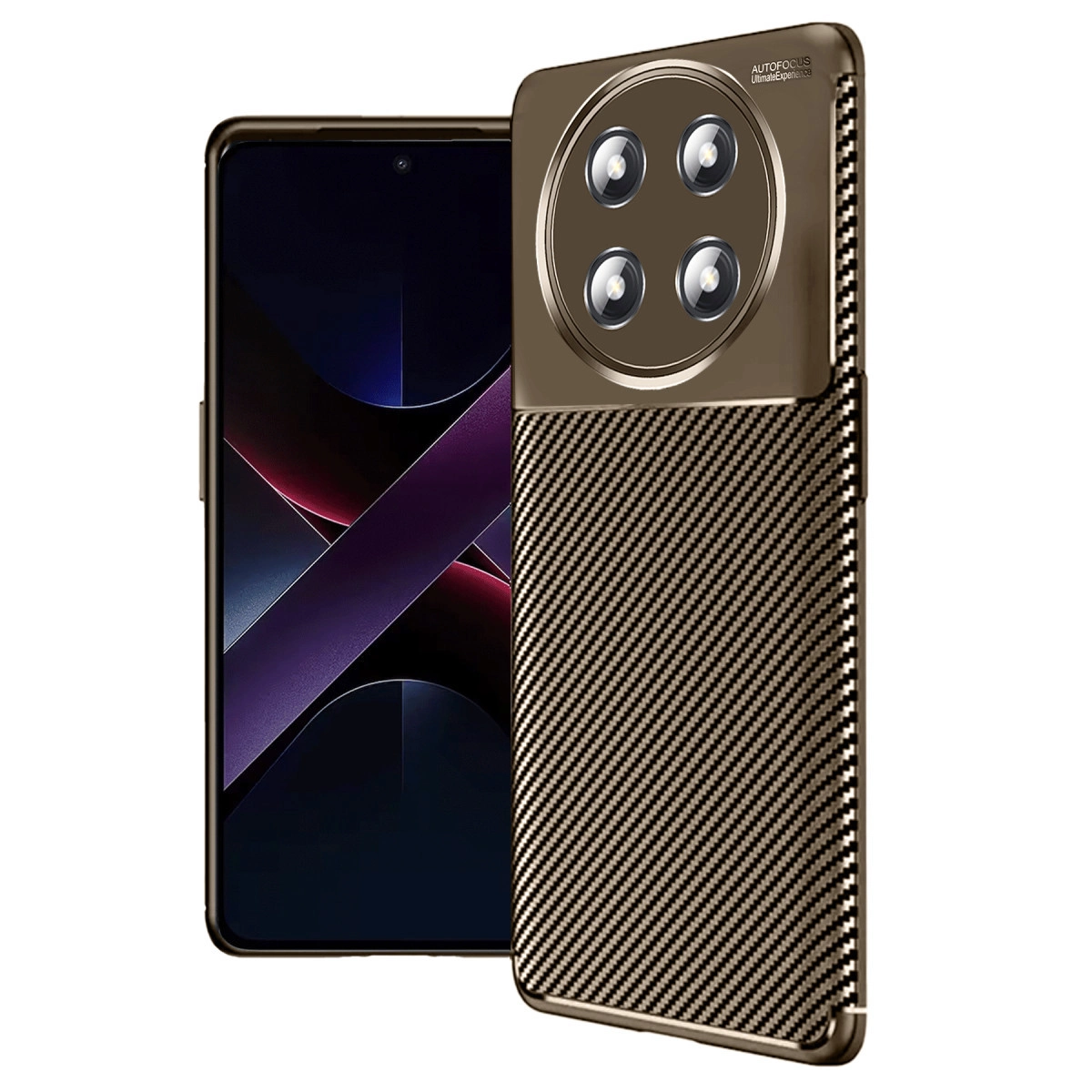 Honor Magic 7 Lite Kılıf Auto Focus Karbon Kapak - Kahverengi