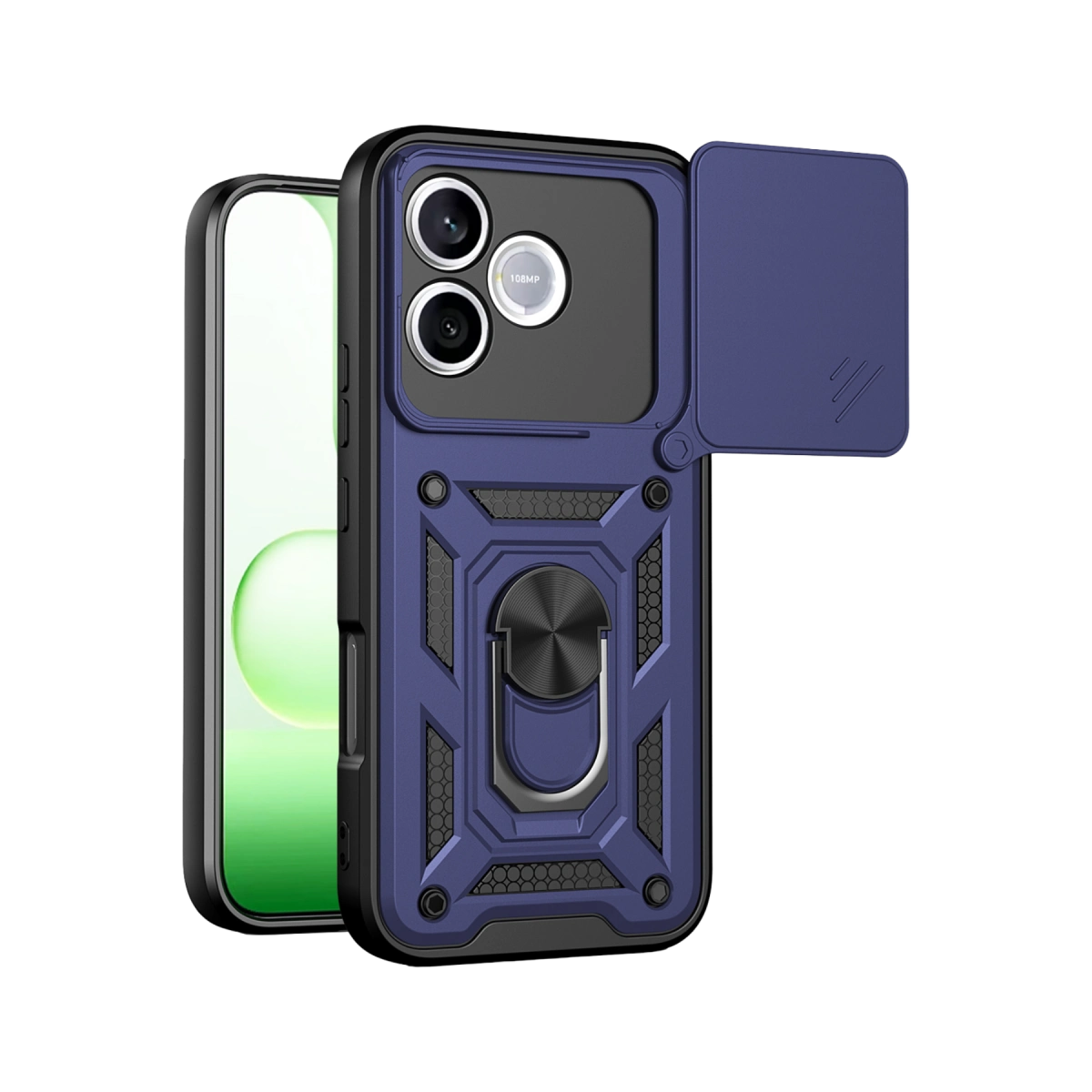 Huawei Honor 600 Lite Pars Lens Yüzüklü Silikon - Lacivert
