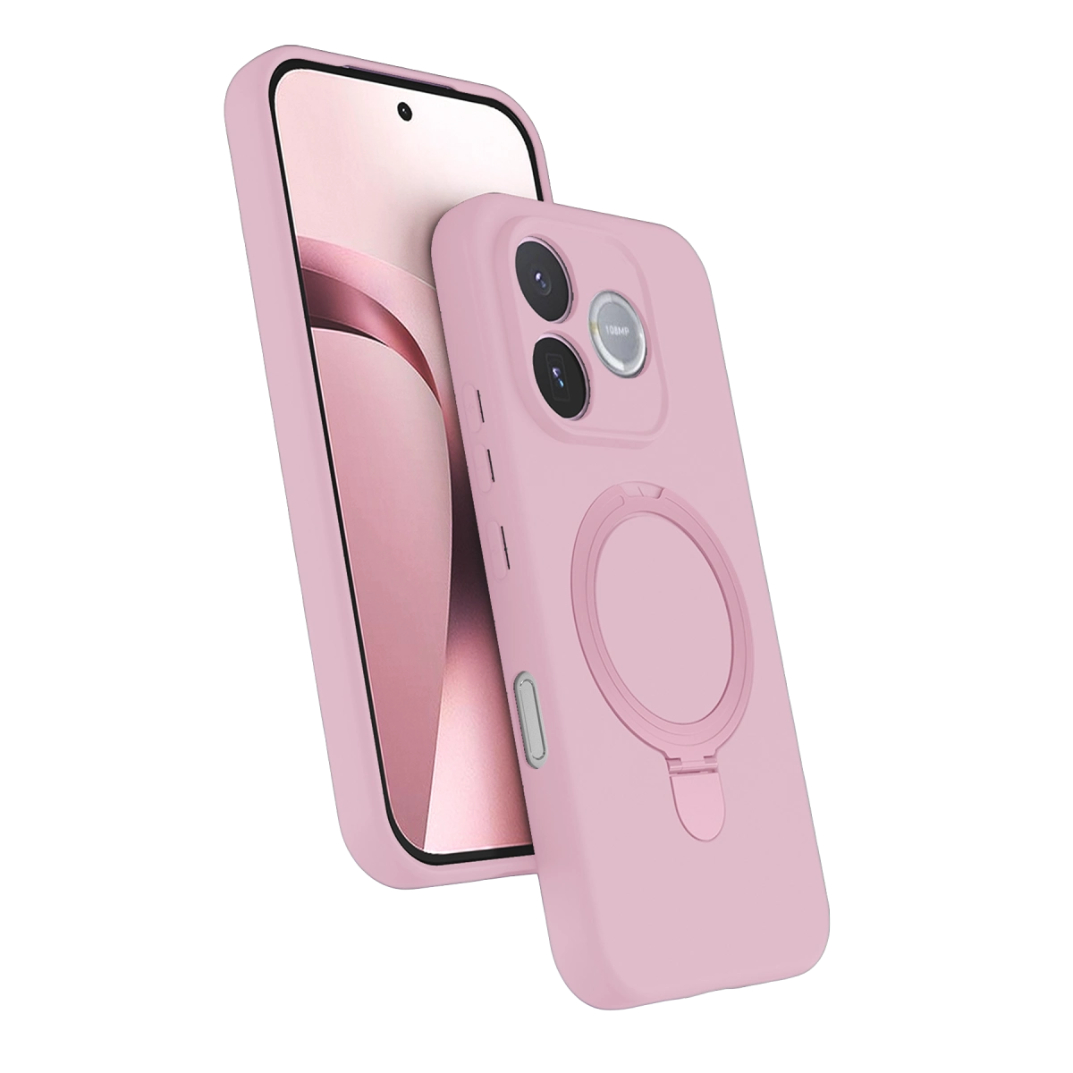Huawei Honor 600 Lite Regal Magsafe Standlı Kapak - Açık Pembe