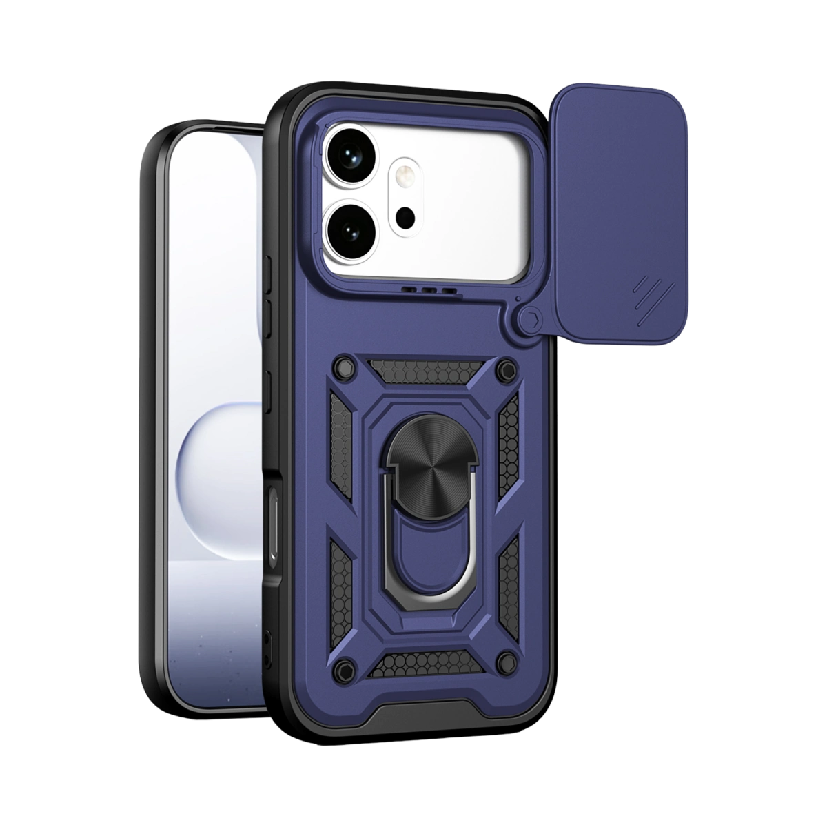 Huawei Honor 600 Pars Lens Yüzüklü Silikon - Lacivert