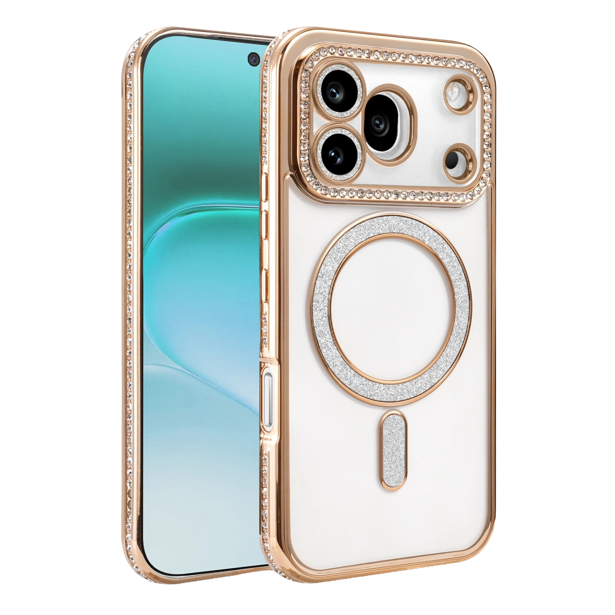 Huawei Honor 600 Pro Joke Simli Magneticsafe Kılıf - Gold