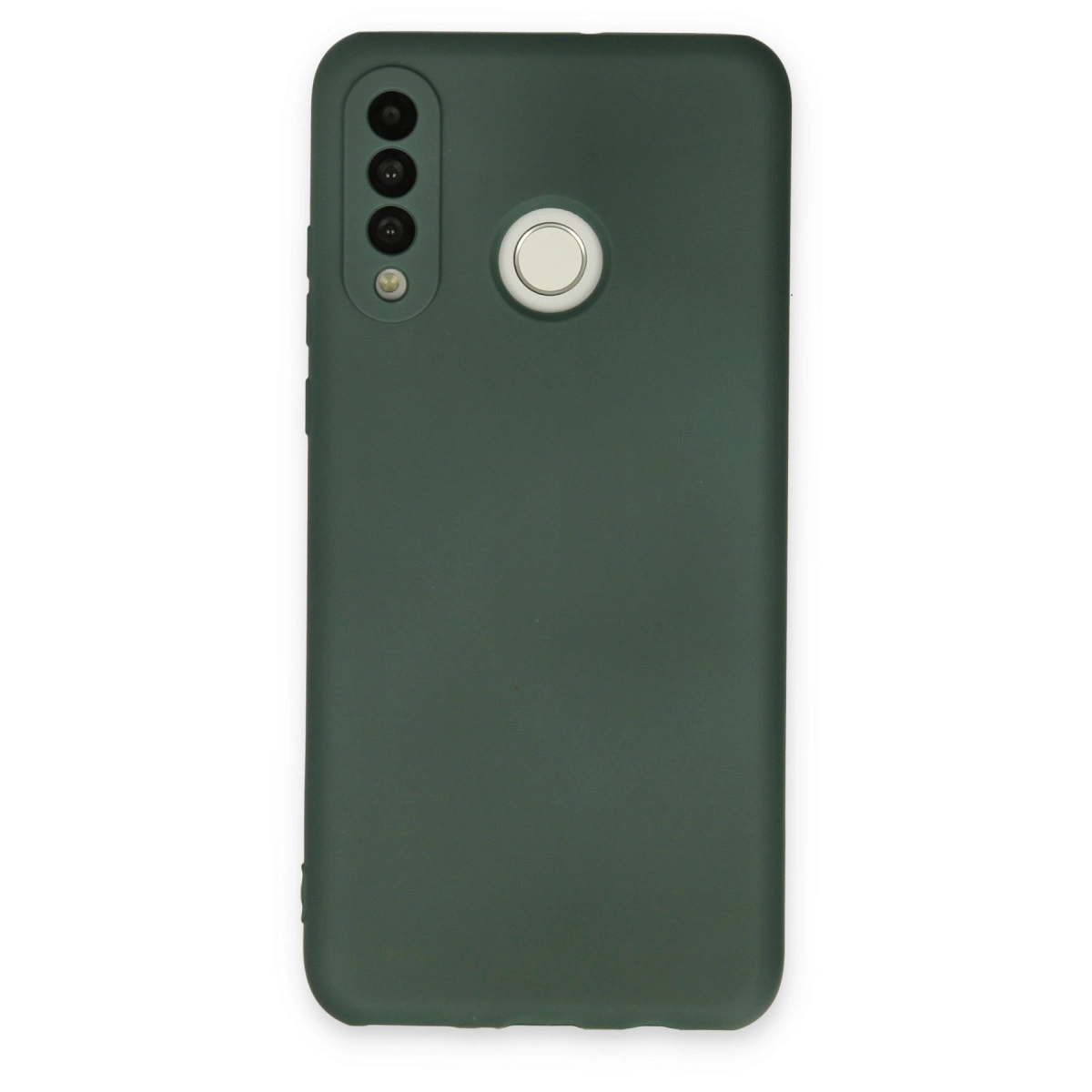 Huawei P30 Lite Kılıf Nano İçi Kadife Silikon - Koyu Yeşil