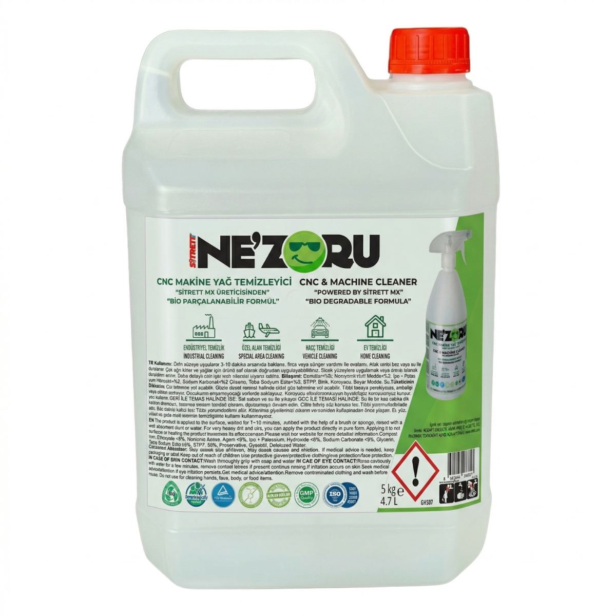 Ne'zoru CNC Makine Yağ Temizleyici 5 Kg.