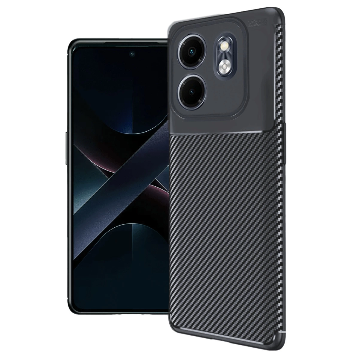 İnfinix Hot 50i 4g Kılıf Auto Focus Karbon Kapak - Siyah
