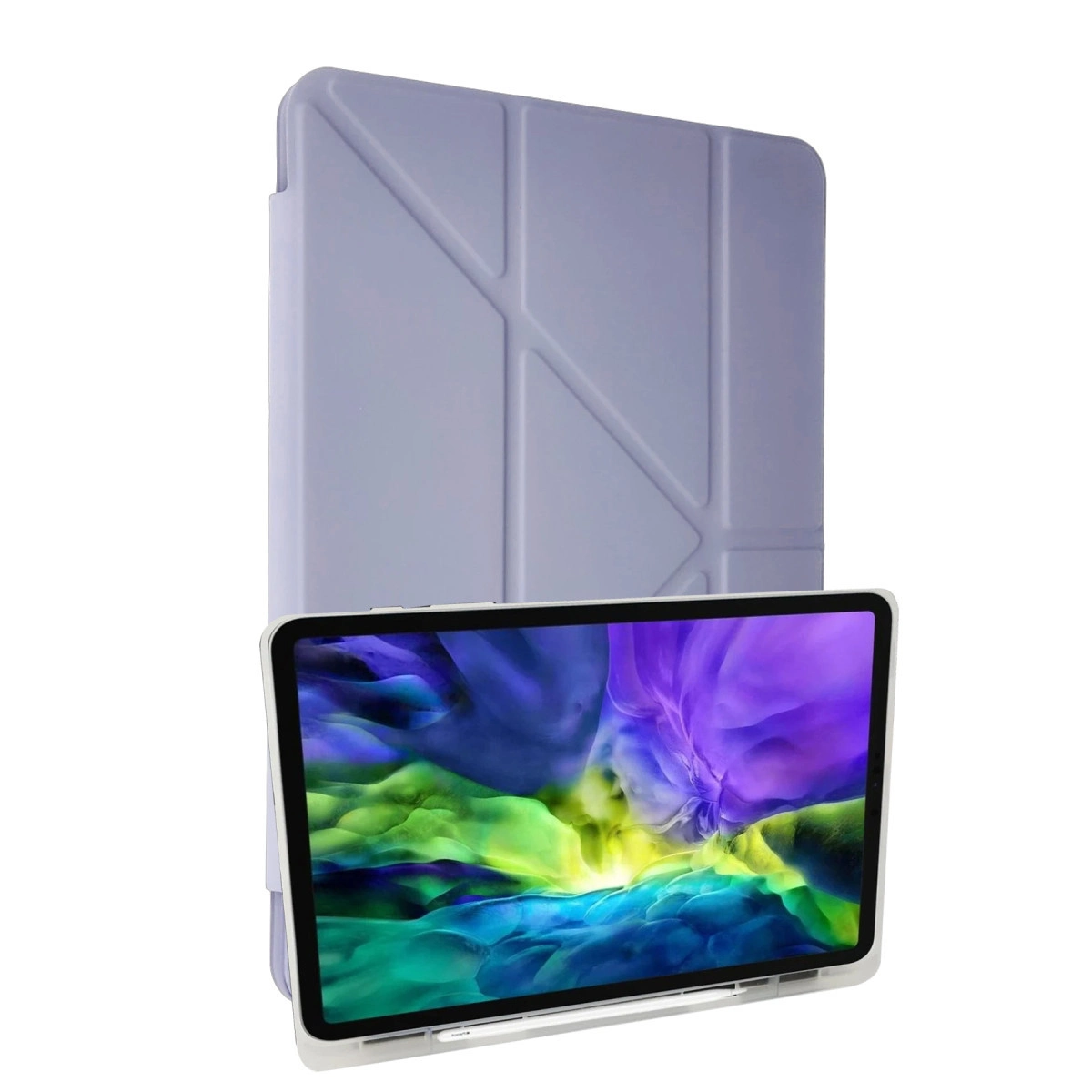 İpad 10.2 (8.nesil) Kılıf Kalemlikli Mars Tablet Kılıfı - Lila