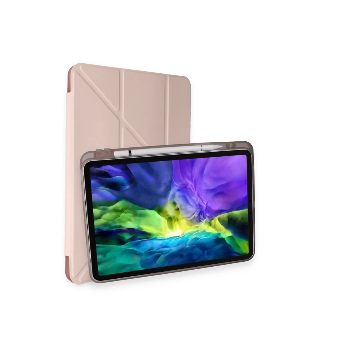 İpad Pro 11 (2024) Kılıf Kalemlikli Mars Tablet Kılıfı - Rose Gold