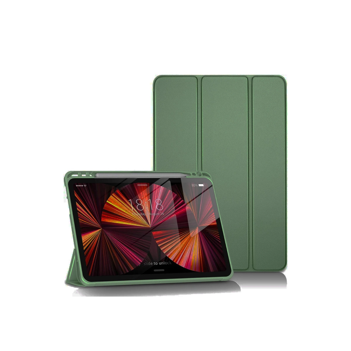 İpad Pro 11 (2024) Kılıf Tablet Smart Kılıf - Koyu Yeşil