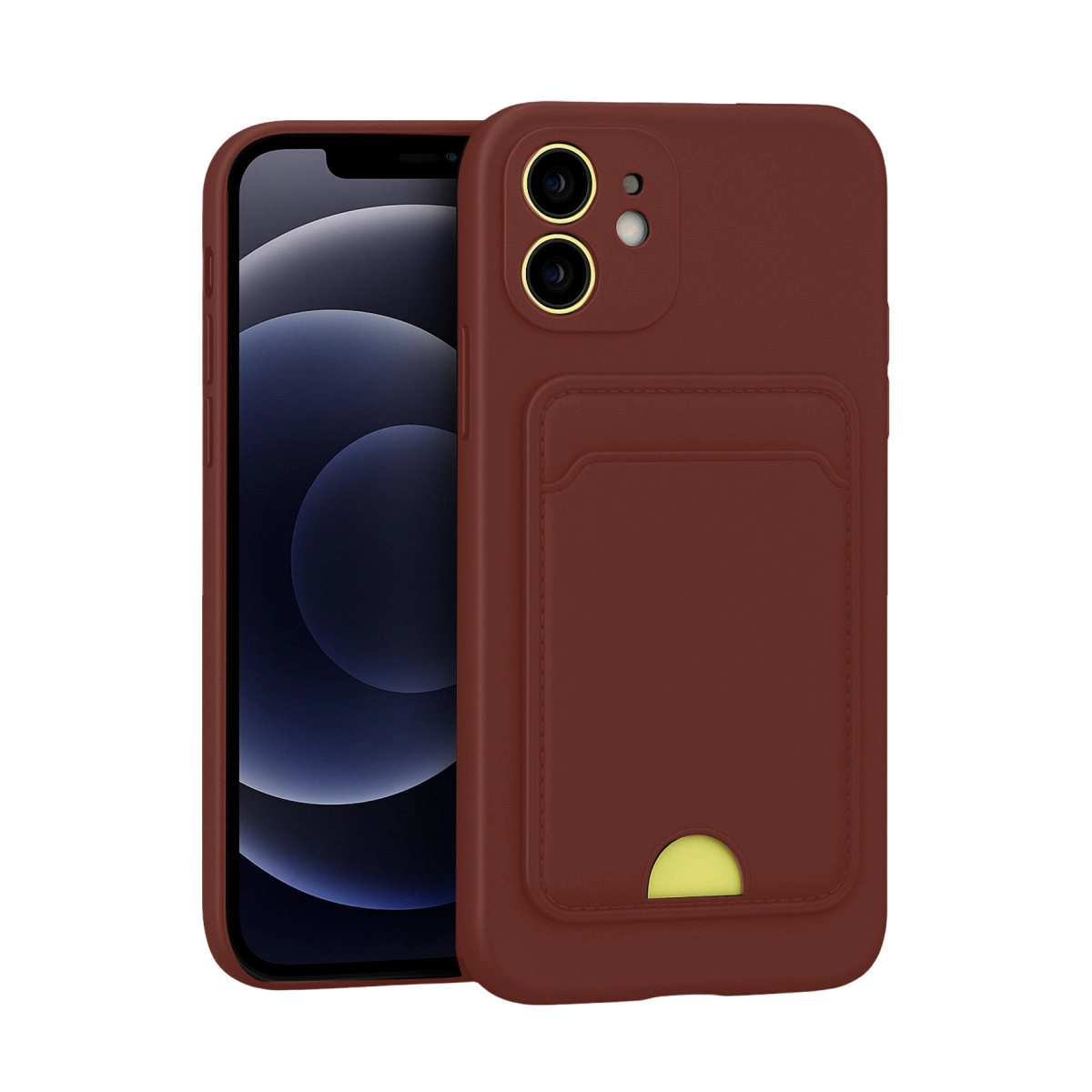İphone 11 Kılıf Kelvin Kartvizitli Silikon - Bordo