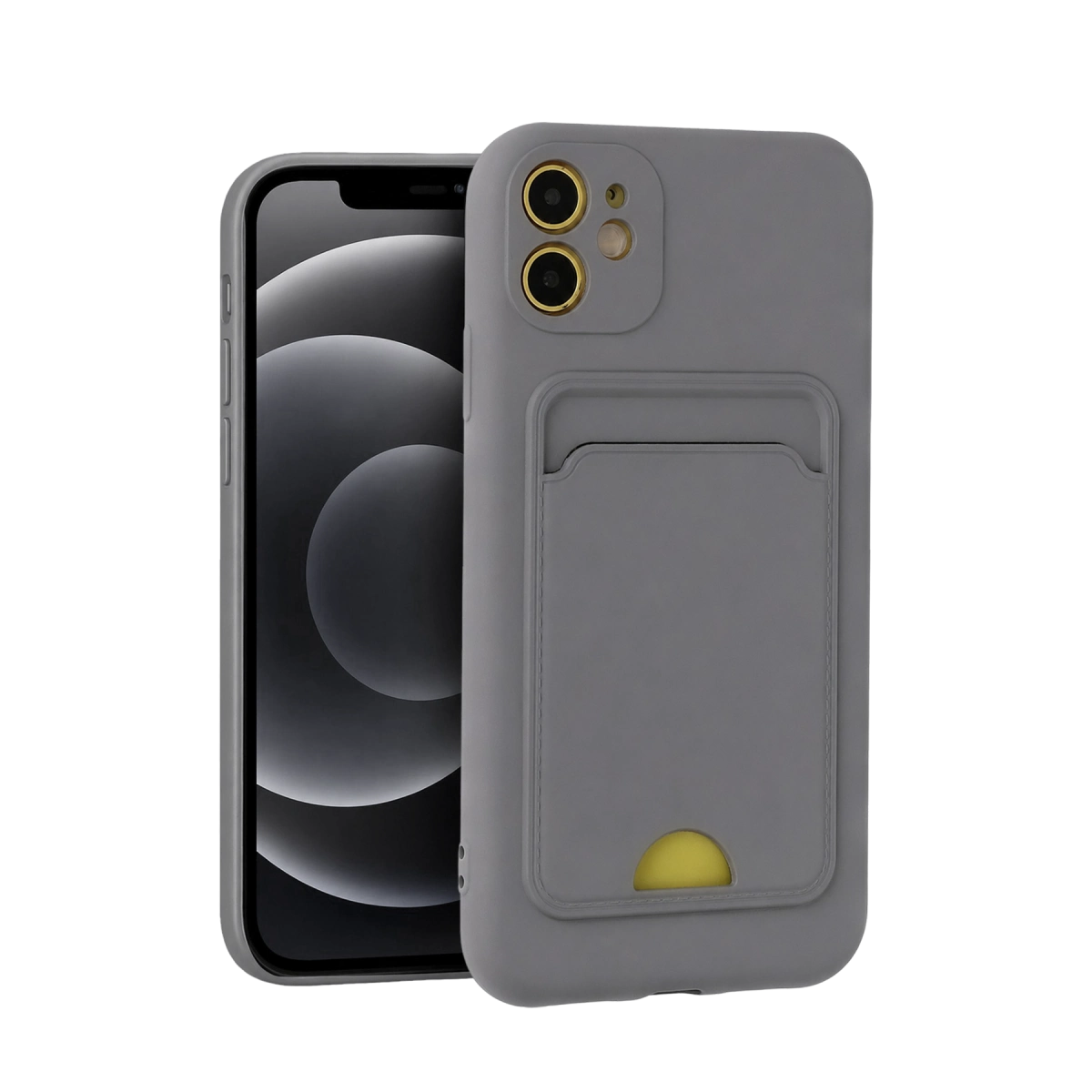 İphone 11 Kılıf Kelvin Kartvizitli Silikon - Gri