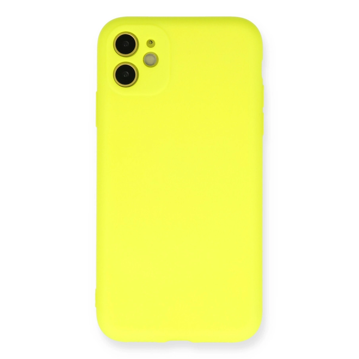 İphone 11 Kılıf Nano İçi Kadife Silikon - Sarı