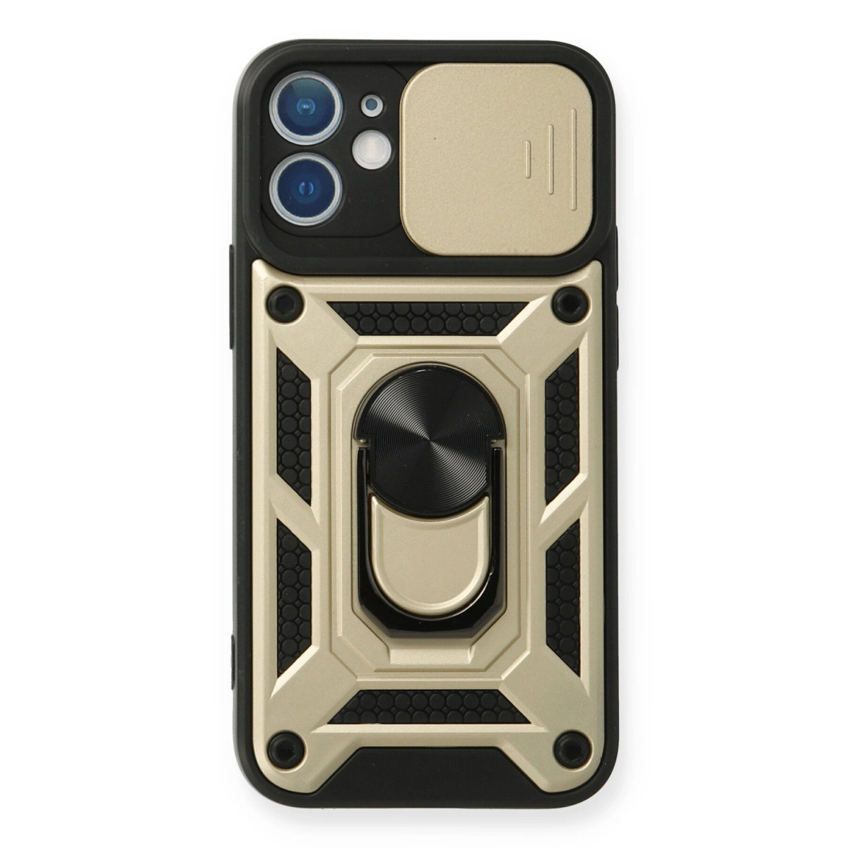 İphone 11 Kılıf Pars Lens Yüzüklü Silikon - Gold