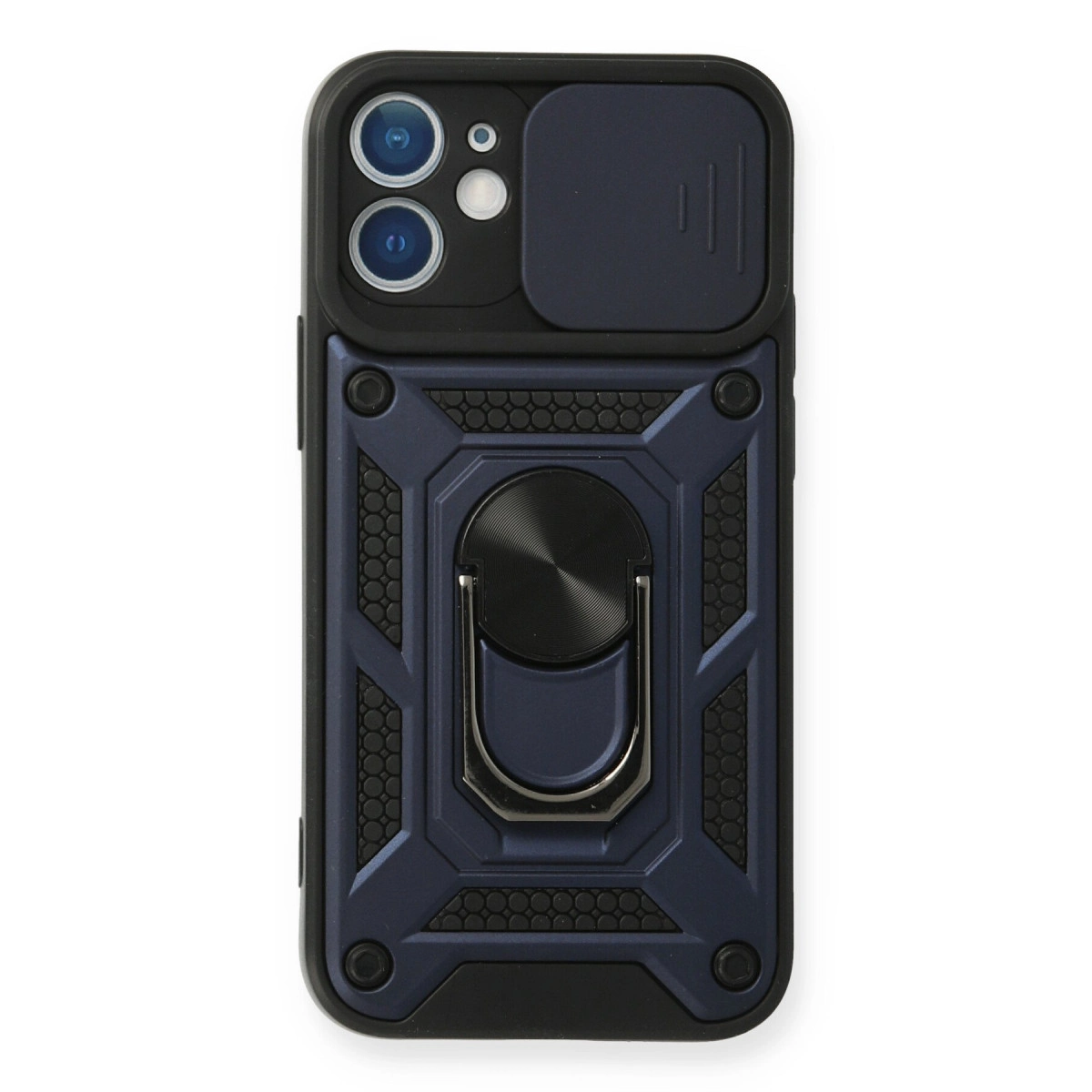 İphone 11 Kılıf Pars Lens Yüzüklü Silikon - Lacivert