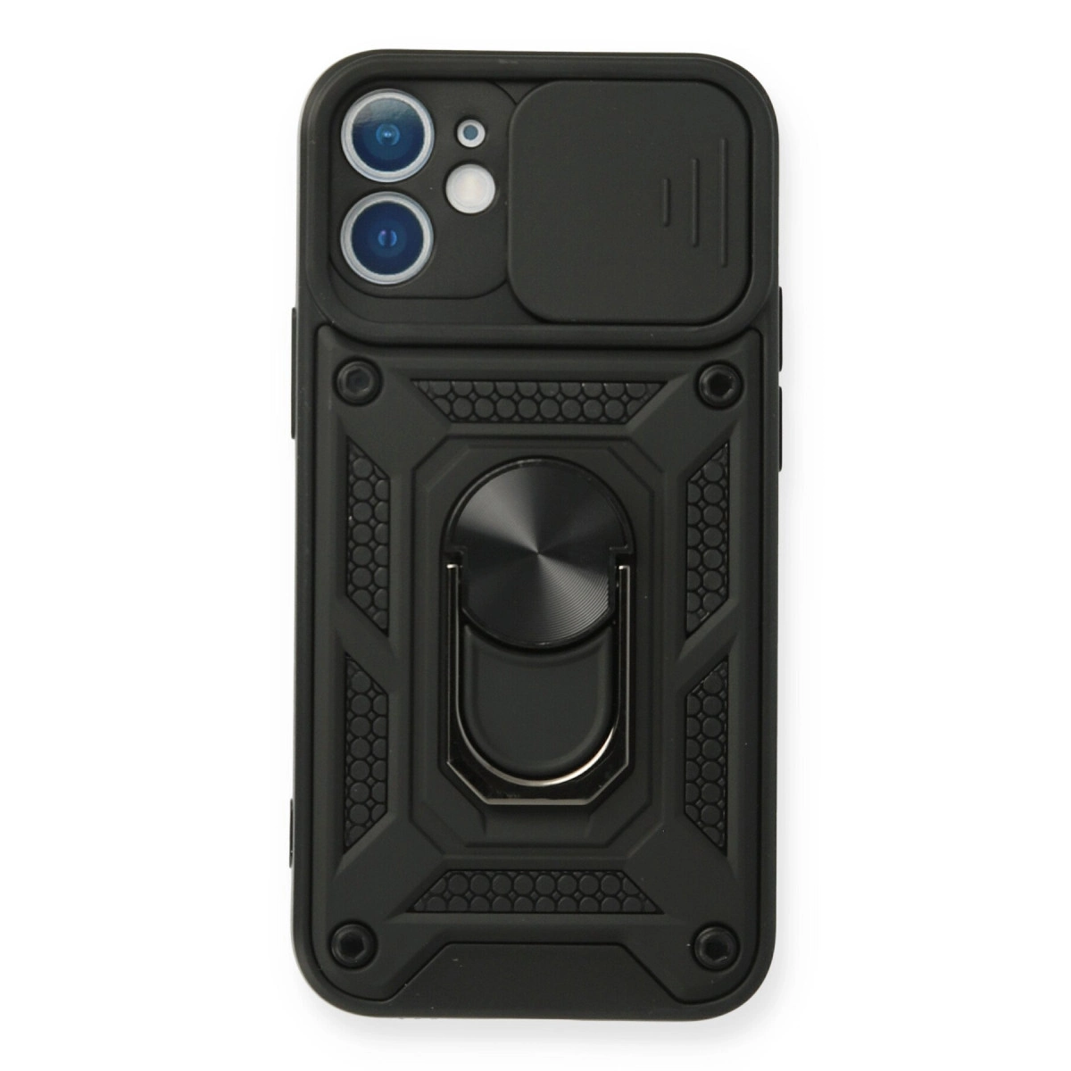 İphone 11 Kılıf Pars Lens Yüzüklü Silikon - Siyah