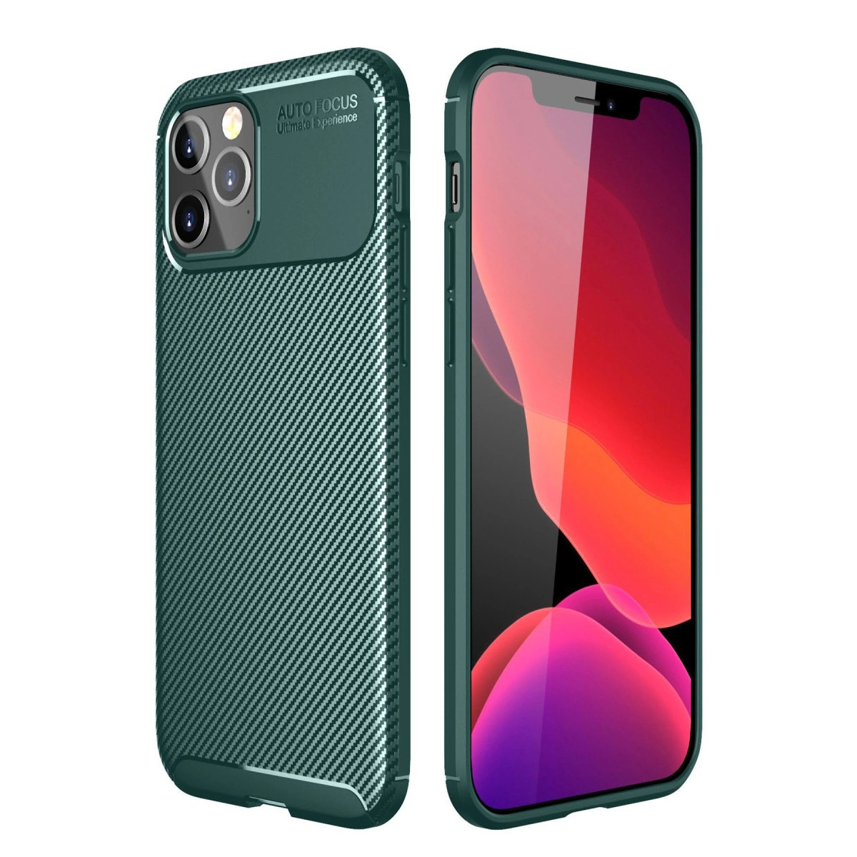İphone 11 Pro Kılıf Auto Focus Karbon Kapak - Yeşil