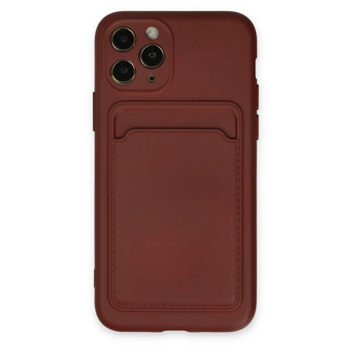 İphone 11 Pro Kılıf Kelvin Kartvizitli Silikon - Bordo