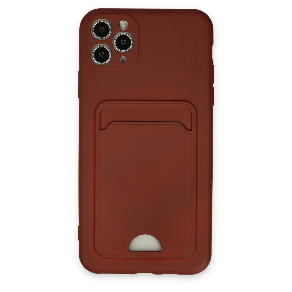 İphone 11 Pro Max Kılıf Kelvin Kartvizitli Silikon - Bordo