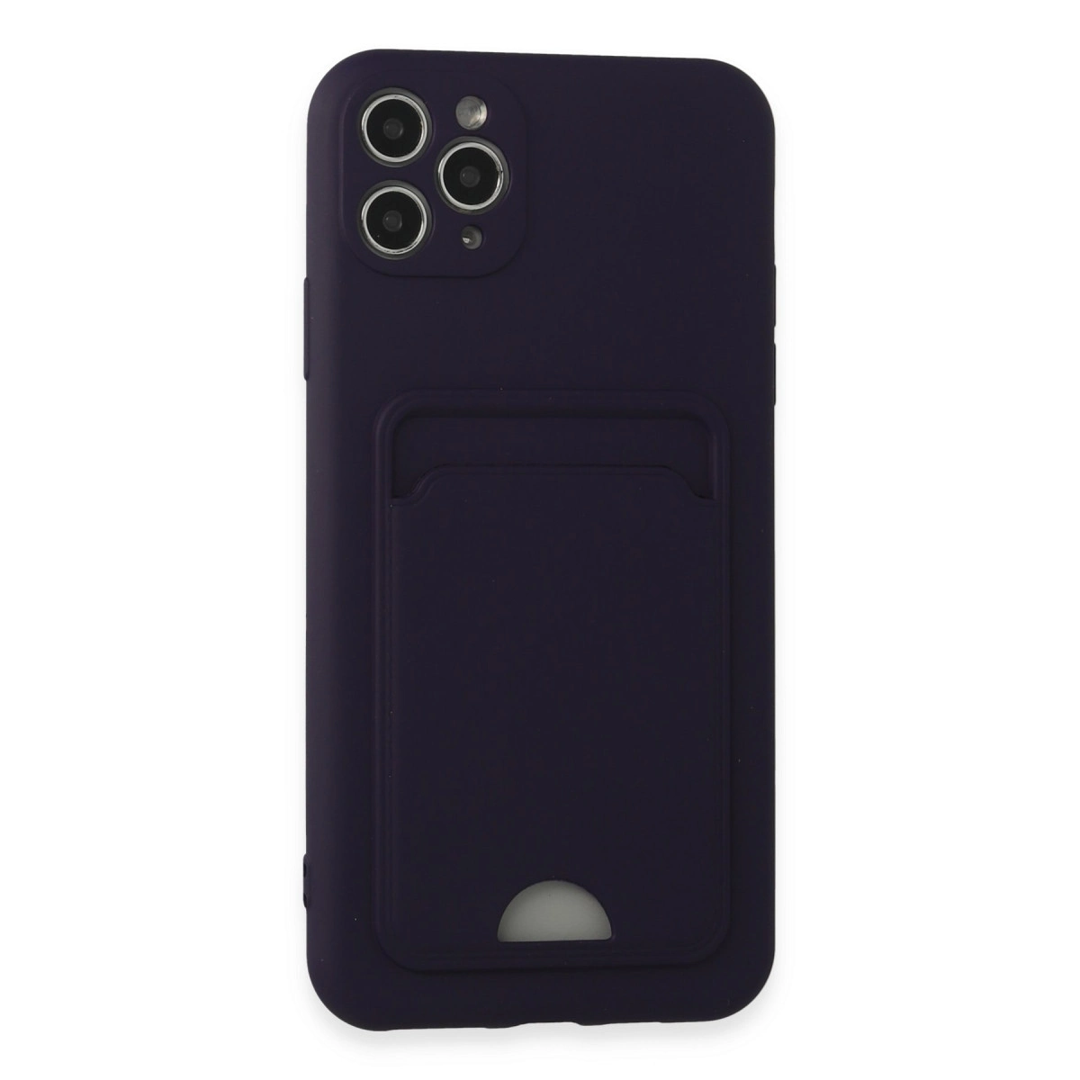 İphone 11 Pro Max Kılıf Kelvin Kartvizitli Silikon - Derin Mor