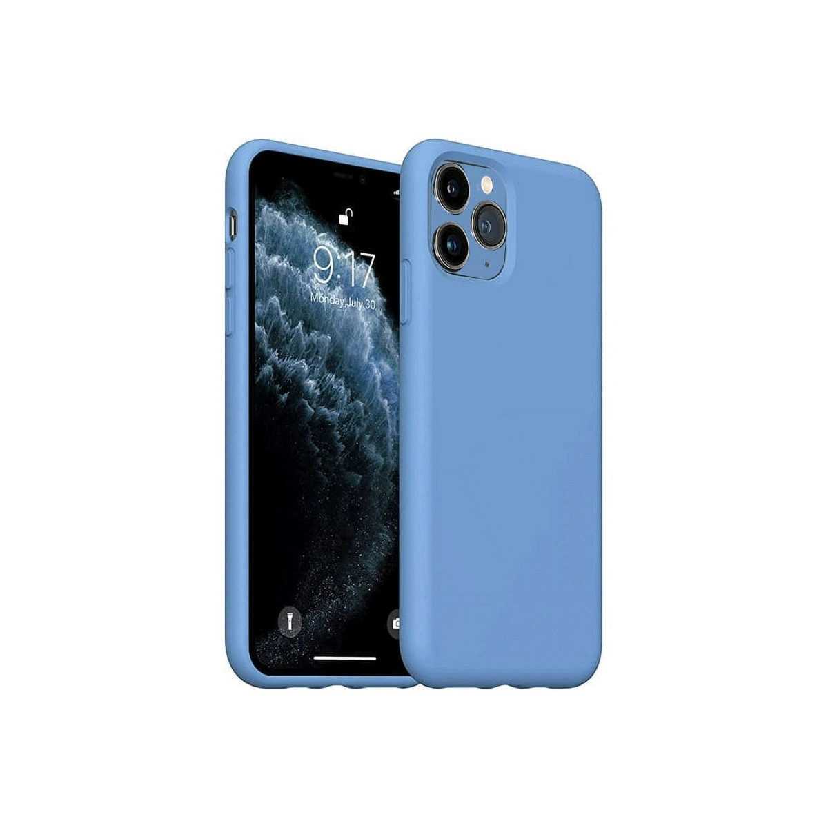 İphone 11 Pro Max Kılıf Nano İçi Kadife Silikon - Mavi