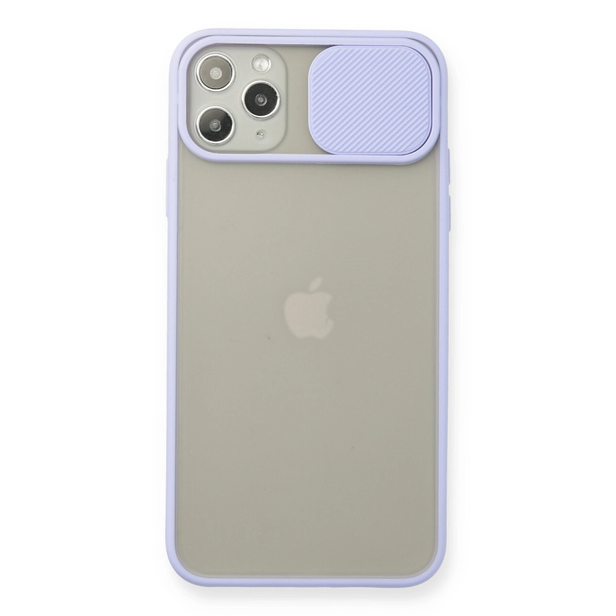 İphone 11 Pro Max Kılıf Palm Buzlu Kamera Sürgülü Silikon - Lila