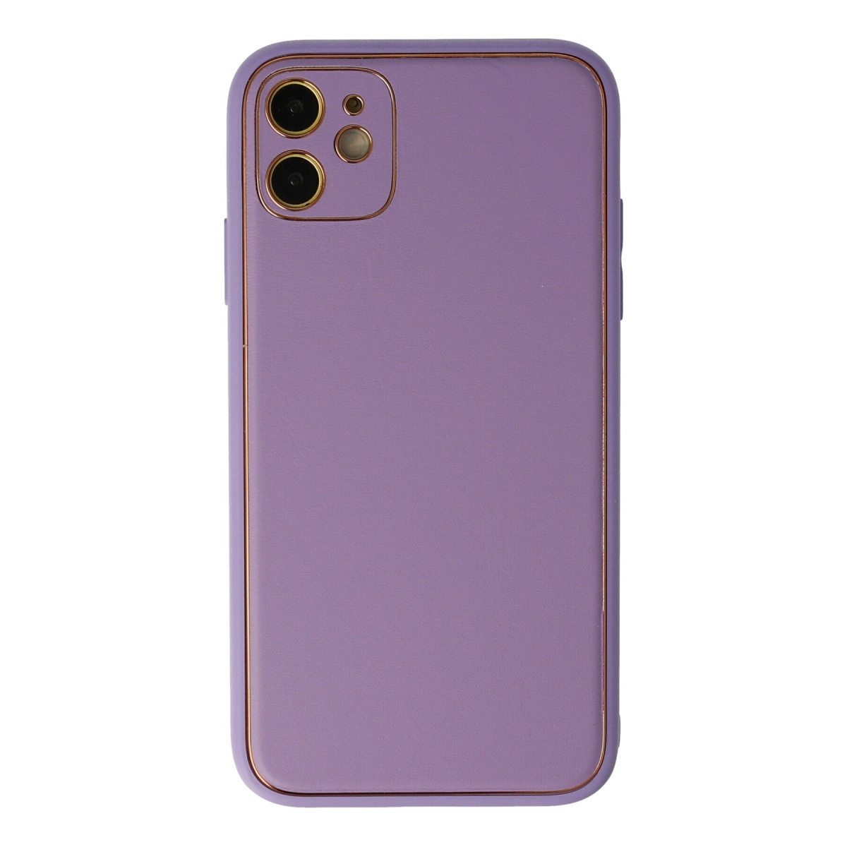 İphone 12 Kılıf Coco Deri Silikon Kapak - Lila