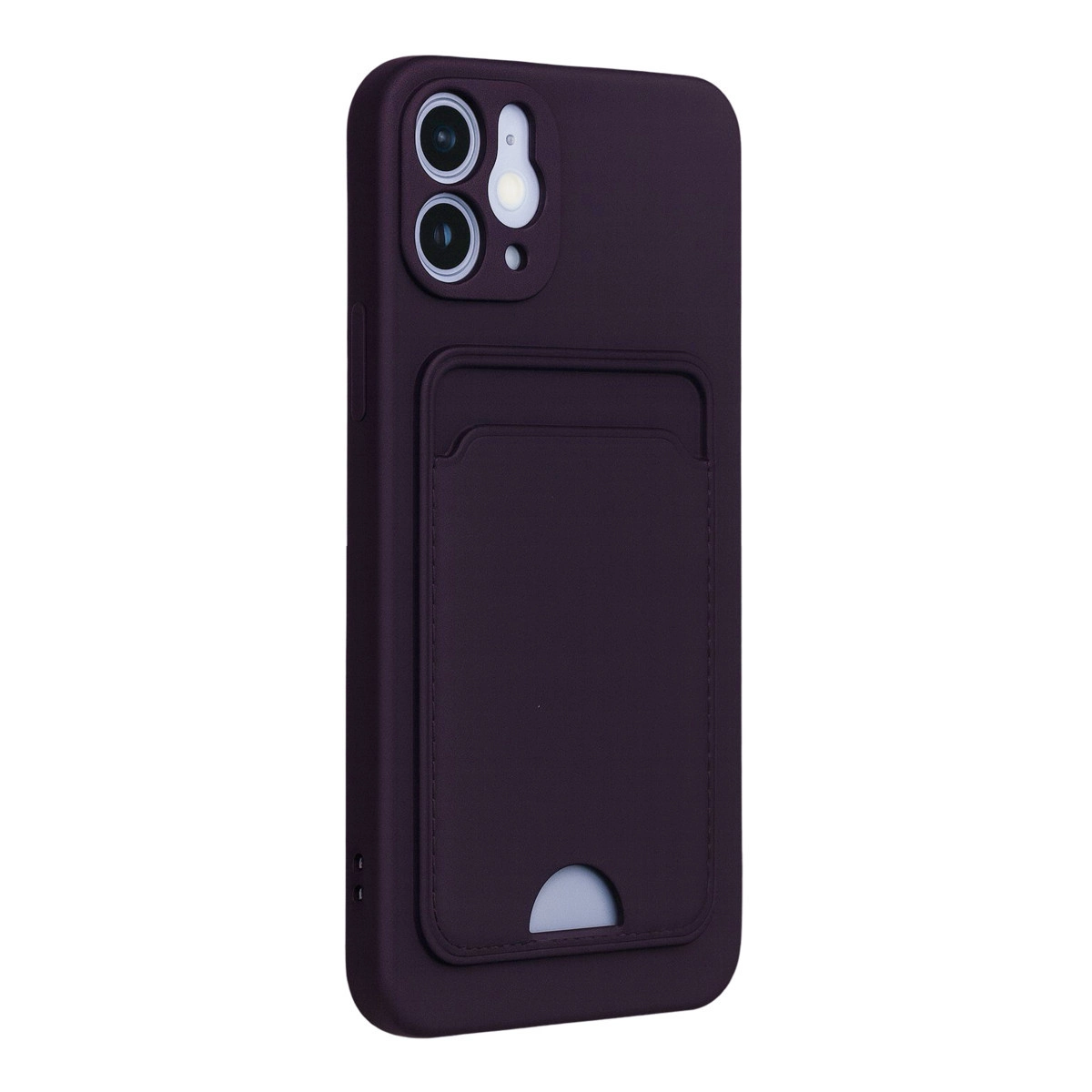 İphone 12 Kılıf Kelvin Kartvizitli Silikon - Derin Mor