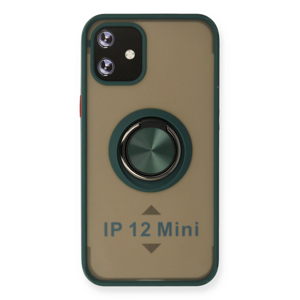 İphone 12 Kılıf Montreal Yüzüklü Silikon Kapak - Yeşil
