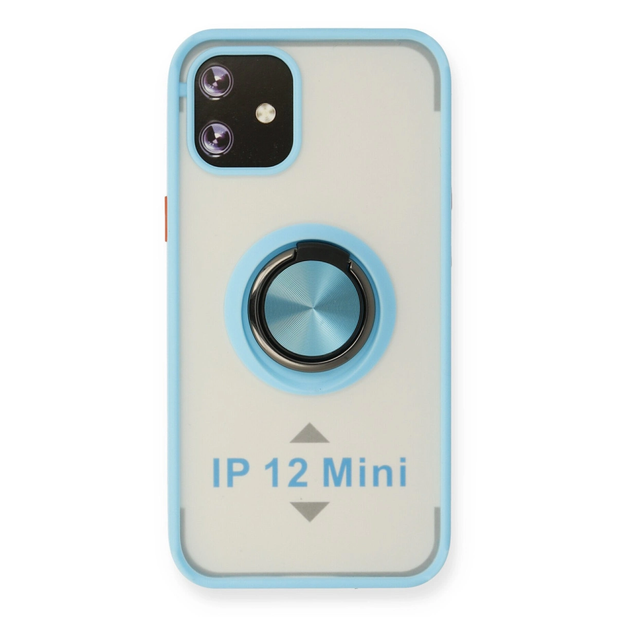 İphone 12 Mini Kılıf Montreal Yüzüklü Silikon Kapak - Buz Mavi
