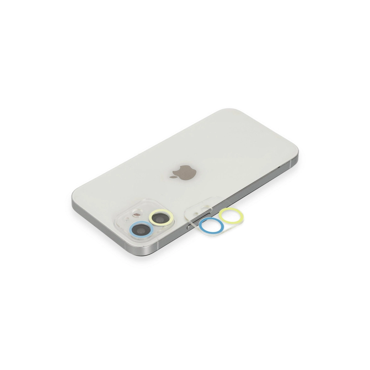 İphone 12 Mini Renkli Kamera Lens Koruma Cam - Sarı-mavi