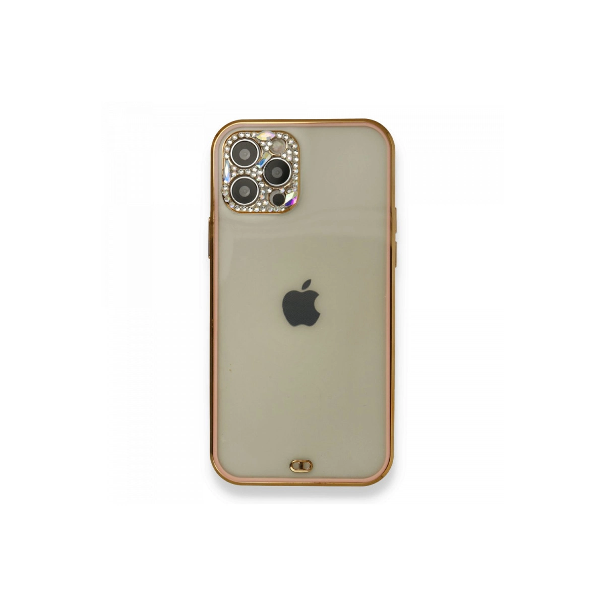İphone 12 Pro Kılıf Liva Taşlı Silikon - Pembe