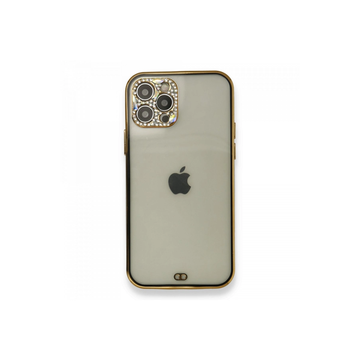 İphone 12 Pro Kılıf Liva Taşlı Silikon - Siyah