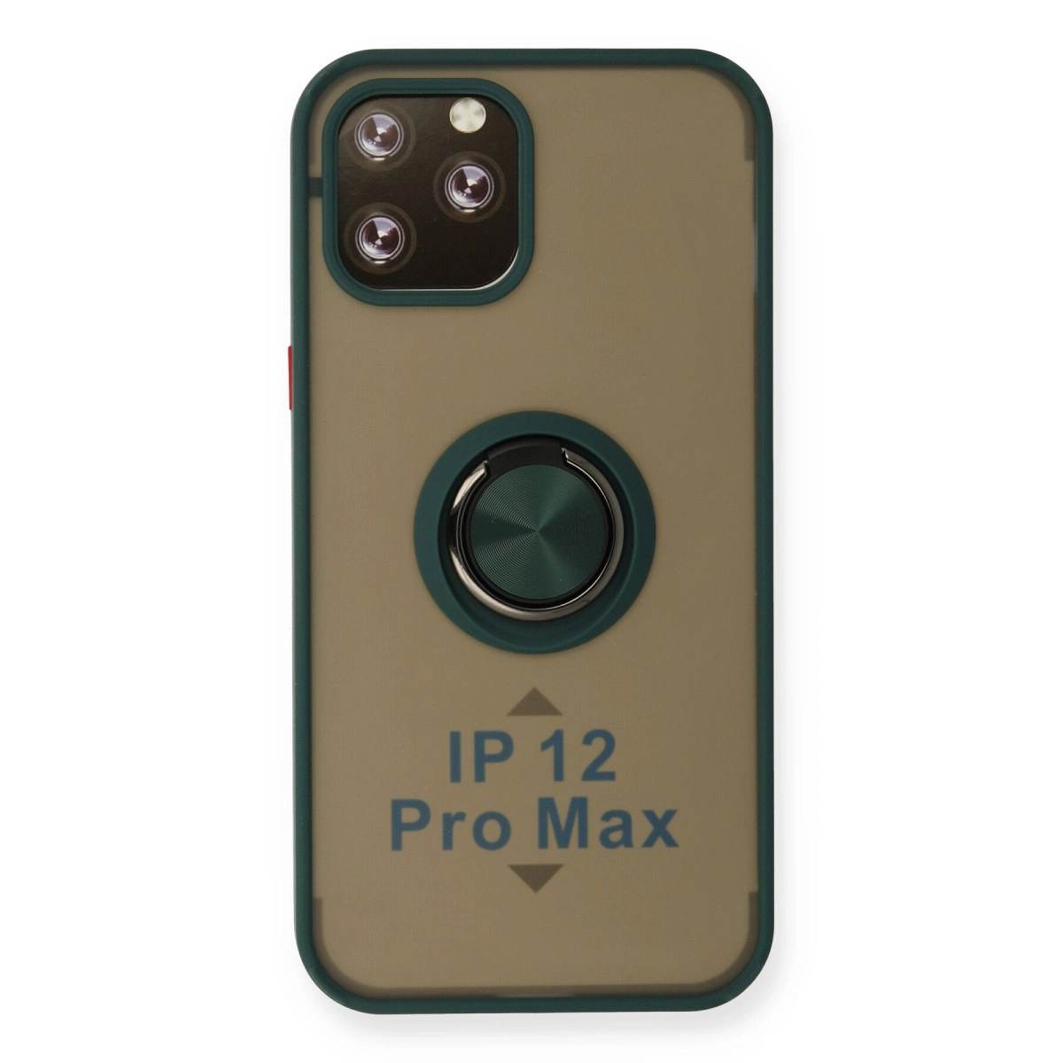 İphone 12 Pro Kılıf Montreal Yüzüklü Silikon Kapak - Yeşil
