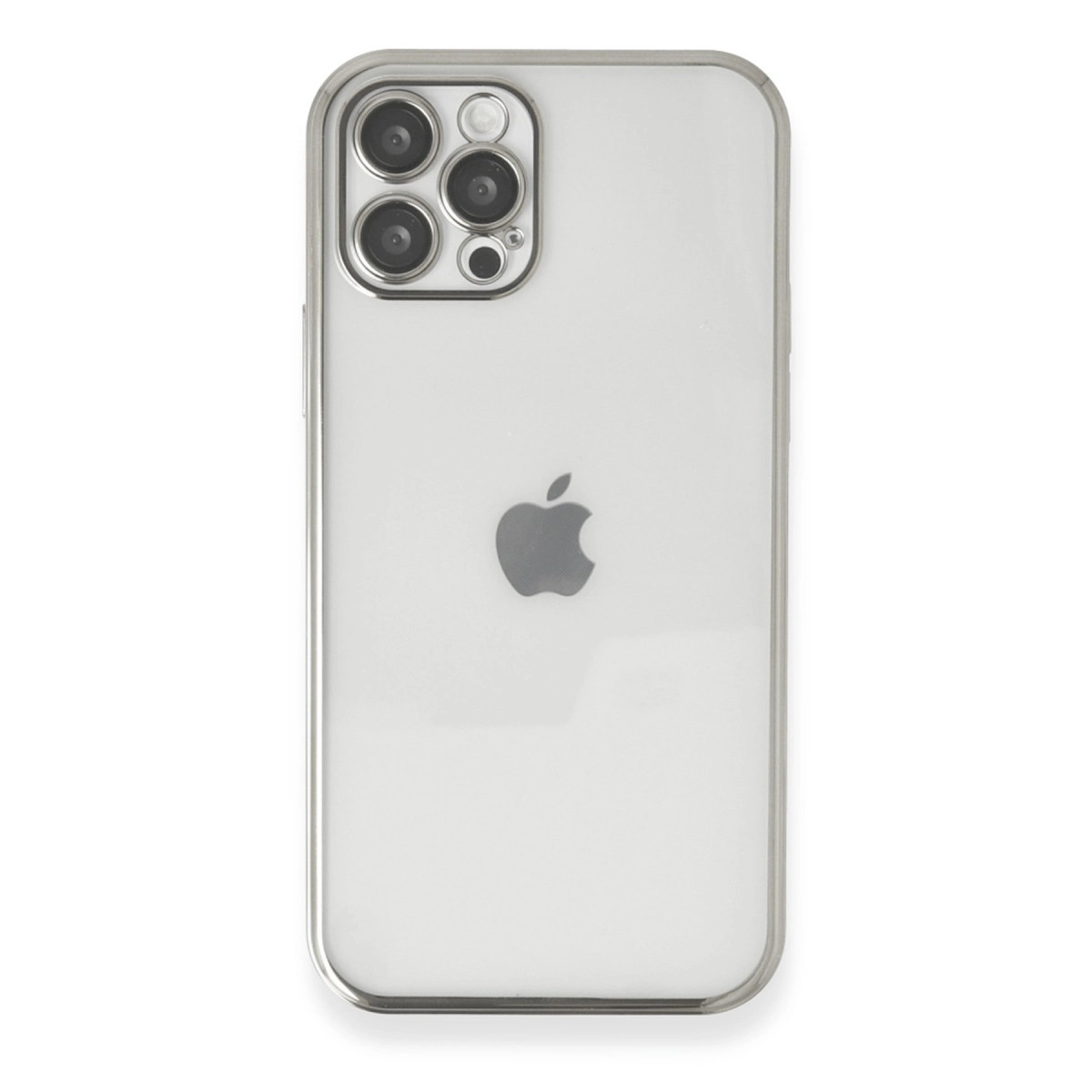 İphone 12 Pro Kılıf Razer Lensli Silikon - Gümüş