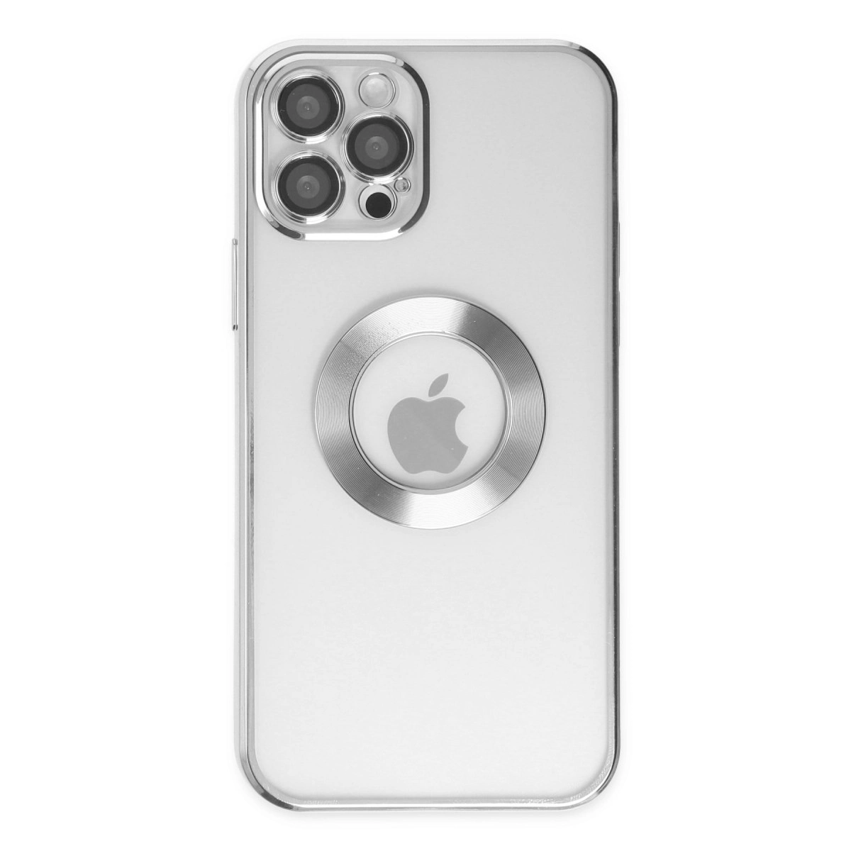 İphone 12 Pro Kılıf Slot Silikon - Gümüş