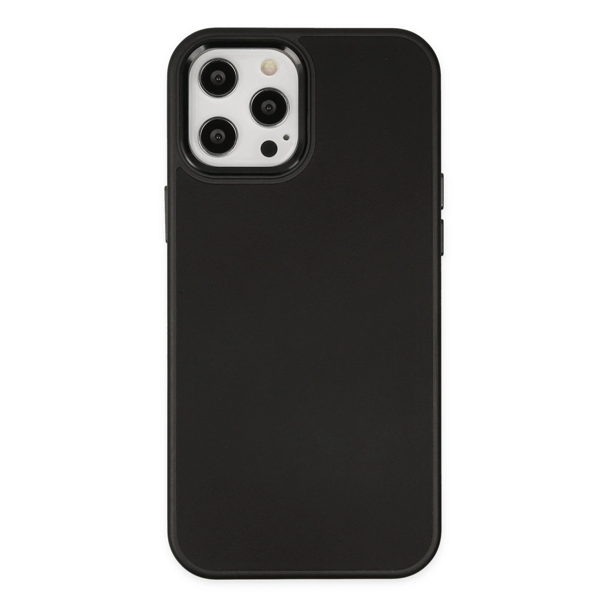 İphone 12 Pro Max Kılıf Asya Deri Silikon - Siyah