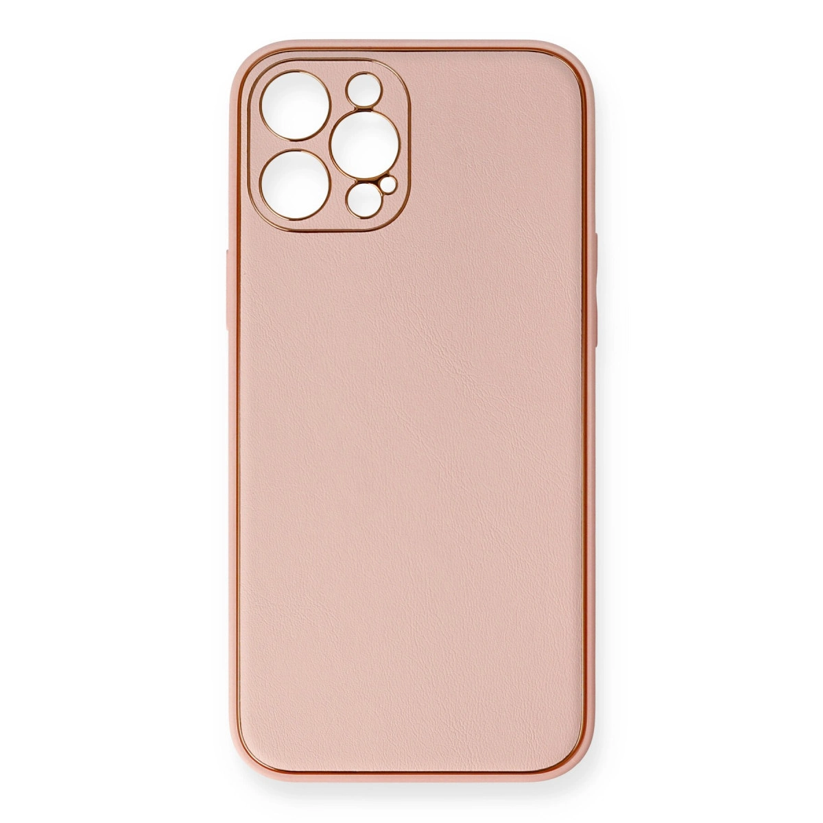 İphone 12 Pro Max Kılıf Coco Deri Silikon Kapak - Pembe