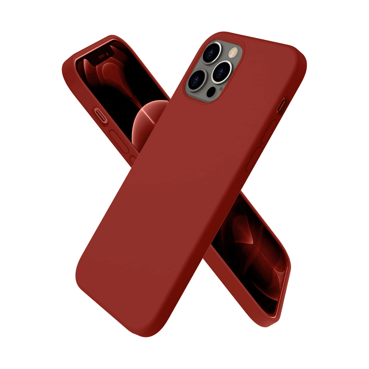 İphone 12 Pro Max Kılıf First Silikon - Bordo