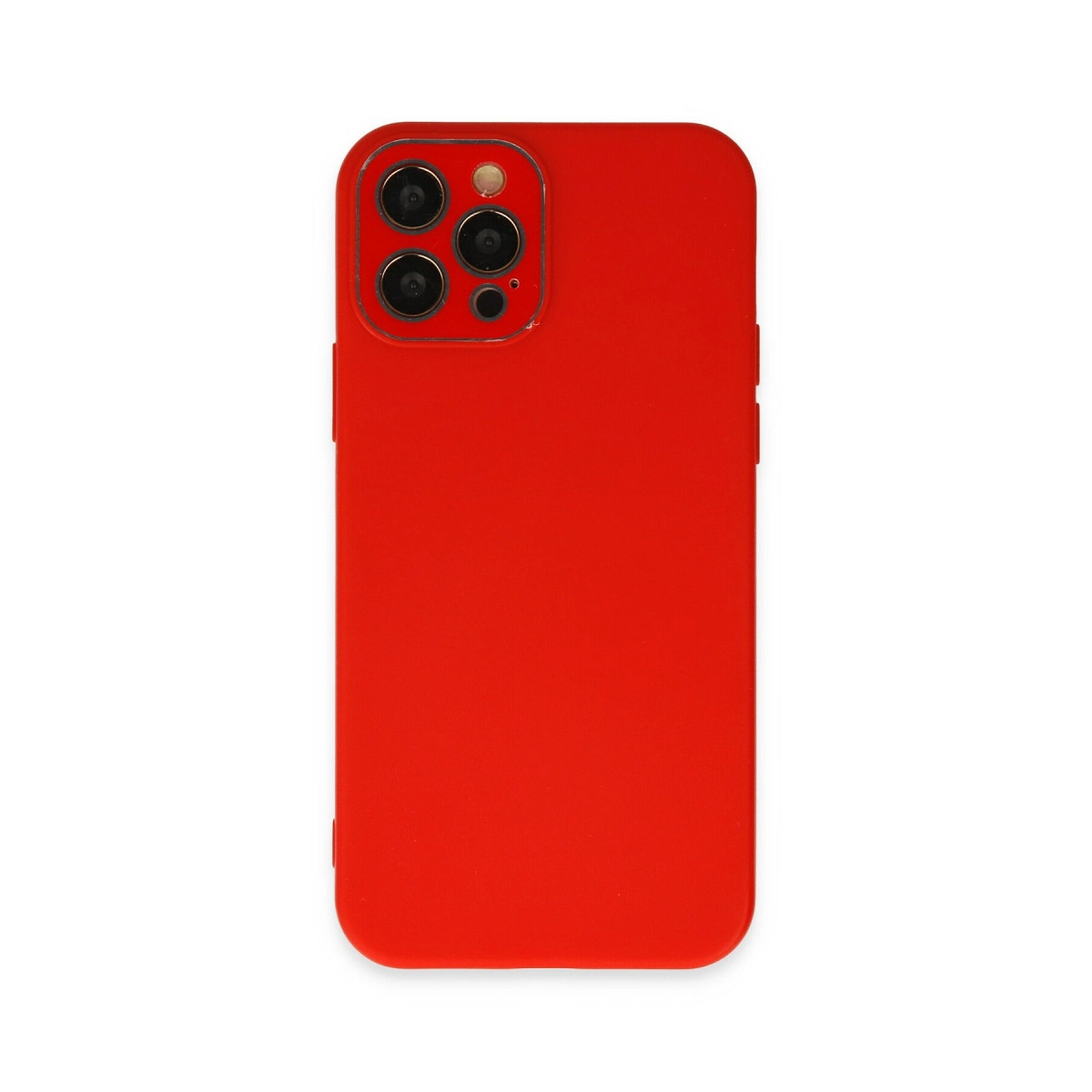 İphone 12 Pro Max Kılıf Lansman Glass Kapak - Kırmızı